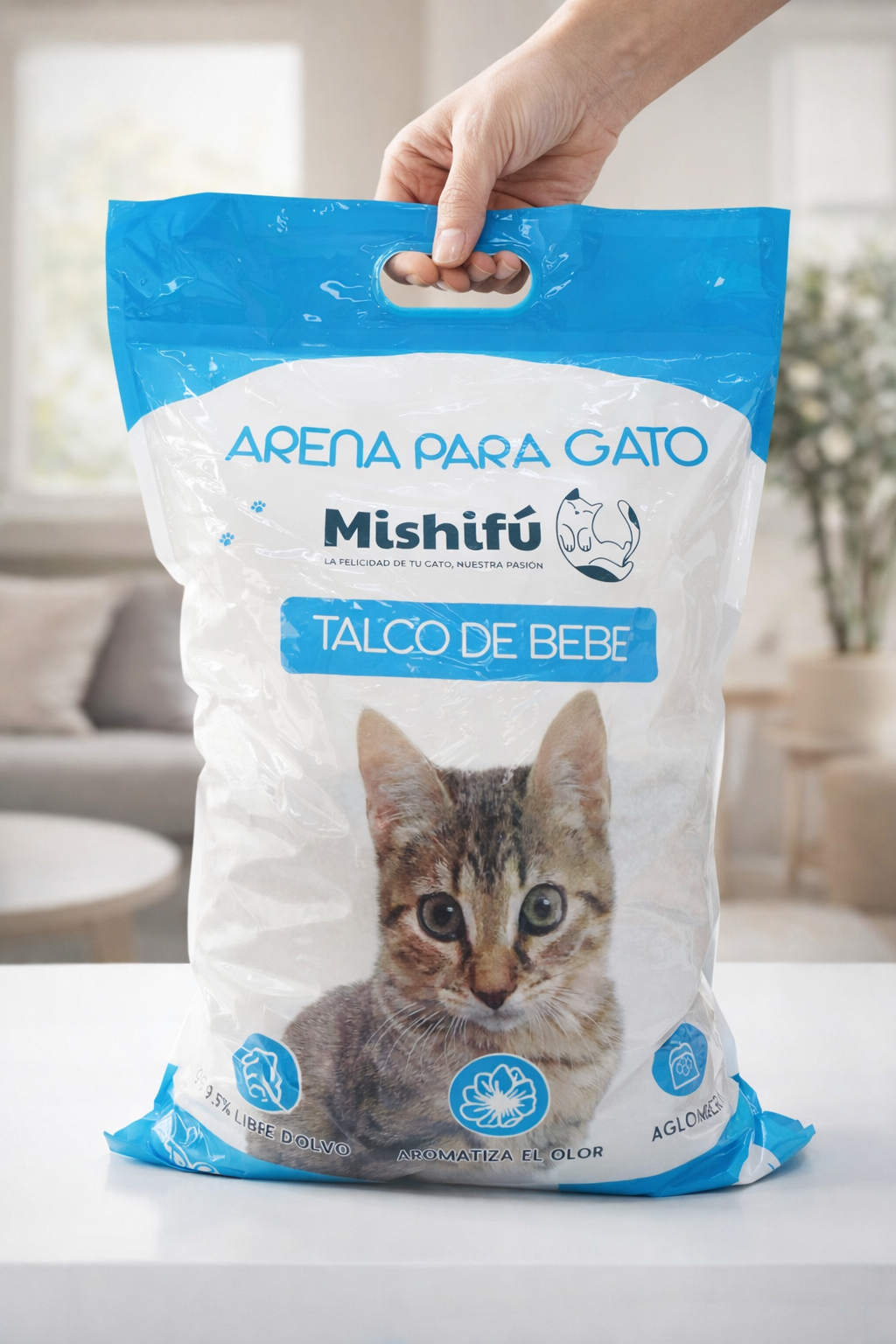 Arena Aglutinante Para Gatos Aroma Talco De Bebé 5kg