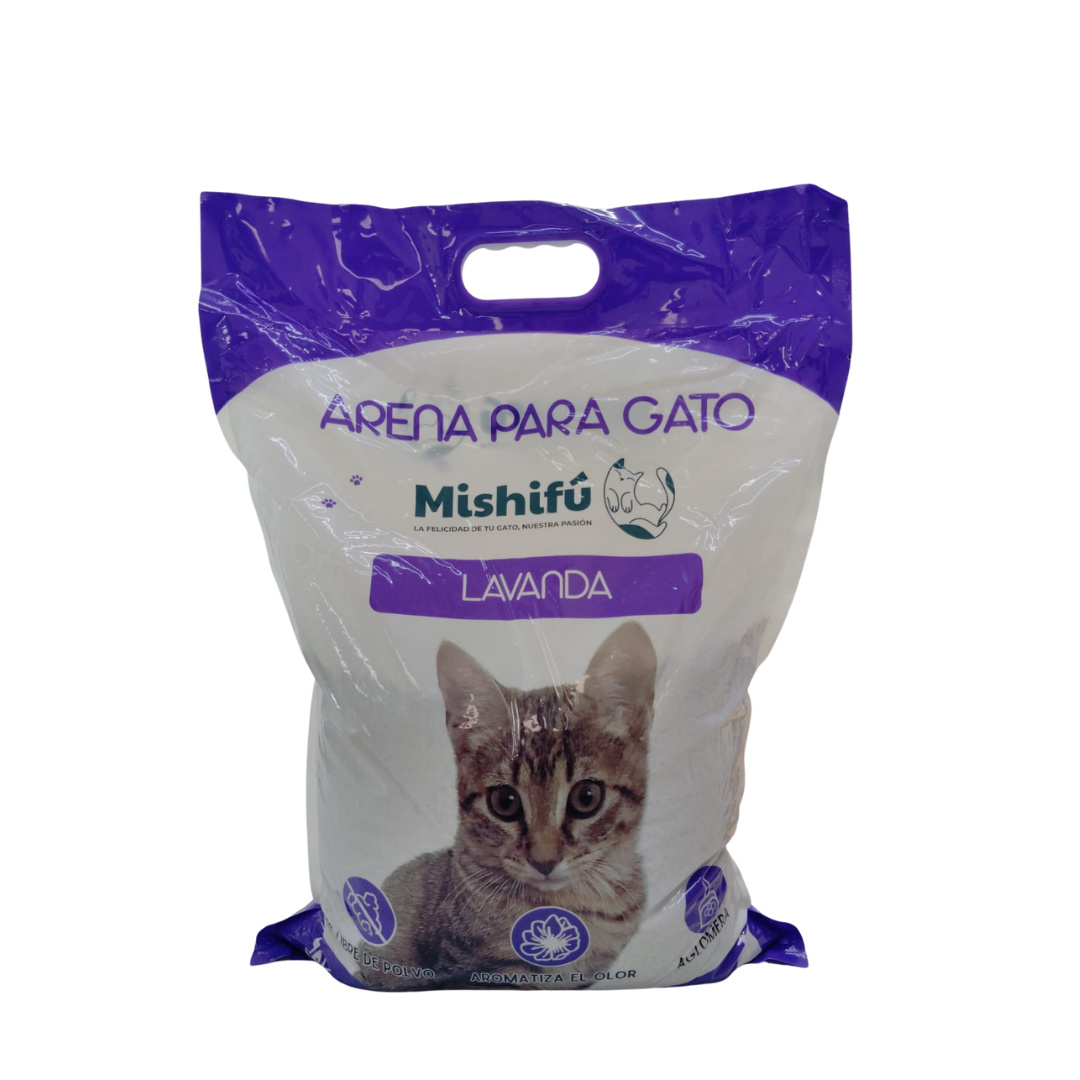 Arena para Gatos Aglutinante Mishifú Aroma Lavanda – 5 Kg