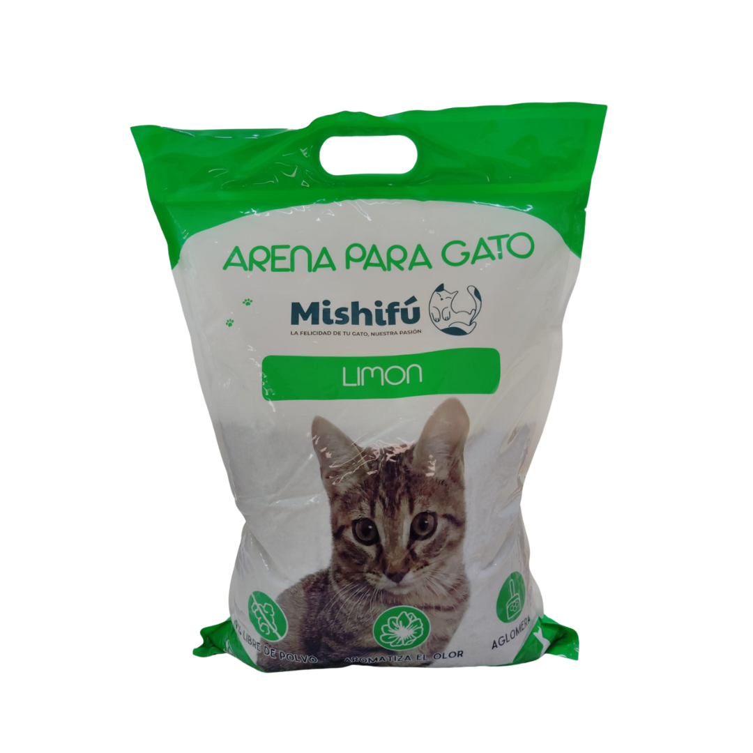 Arena Aglutinante Para Gatos Aroma Limón 5kg