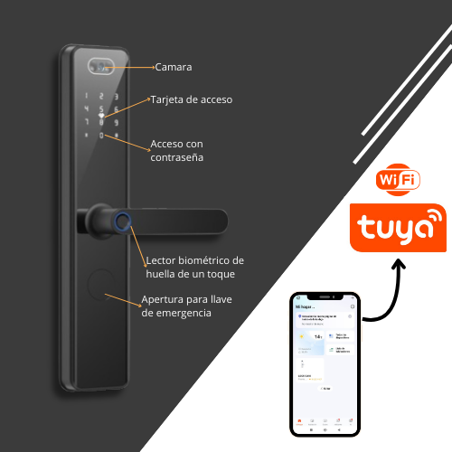 Chapa Eléctrica Huella Digital Linea Pro - Imagen 2