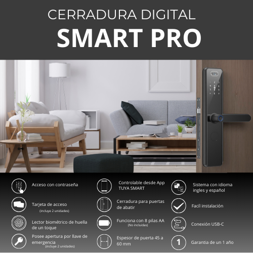 Chapa Eléctrica Huella Digital Linea Pro - Imagen 3